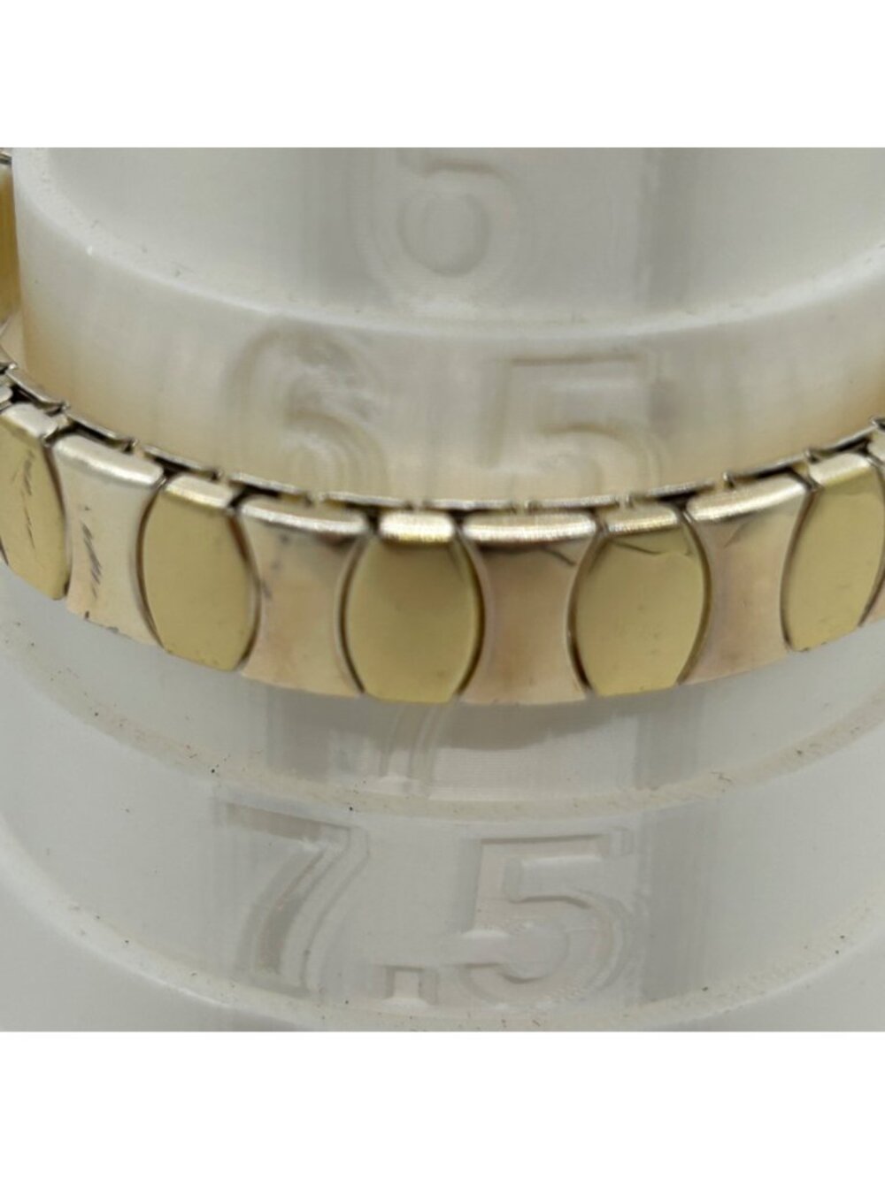 Vintage Gold Tone and Silver Tone Stretch Expansion Bracelet Mid Century Classic - Picture 14 of 14